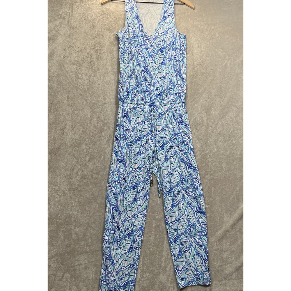 Lilly Pulitzer Jumpsuit Paulina Womens Size XS Blue Sleeveless V Neck
